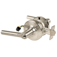 Schlage ND80PD-EU-BRW-619 electrified storeroom lock, satin nickel, Broadway lever with keyed cylinder