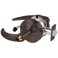 Schlage ND80PD-EU-OME-613 electrified storeroom lock, dark bronze Omega lever, keyed cylinder, latch and wiring