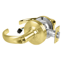 Schlage ND80PD-EU-SPA 606 electrified storeroom lock, Sparta lever, satin brass, keyed cylinder