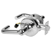 Schlage ND80PD-EU-TLR-625 electrified storeroom lock, bright chrome tubular lever with keyed cylinder