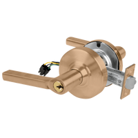 Schlage ND80PD-LAT-RX 612 storeroom cylindrical lock with Latitude lever, satin bronze finish, request-to-exit