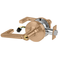 Schlage ND80PD-LON-RX storeroom cylindrical lock, 612 satin bronze, Longitude lever with keyed cylinder