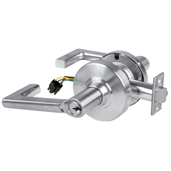 Schlage ND80PD-LON-RX 626 storeroom cylindrical lock with Longitude lever, satin chrome, keyed cylinder