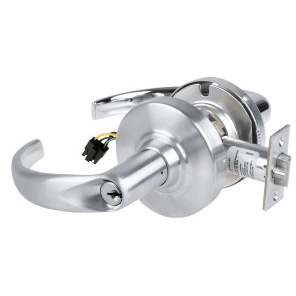 Schlage ND80PD Sparta lever storeroom lock, 626 satin chrome, keyed cylinder with request-to-exit wiring