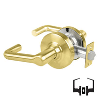 Schlage ND10S-TLR 606 cylindrical passage lever set, satin brass finish, non-keyed with tubular latch