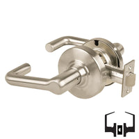 Schlage ND10S-TLR 619 satin nickel cylindrical passage lever set with tubular lever and latch