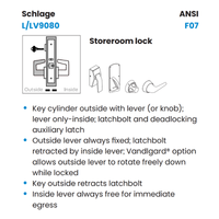 Schlage L283-134 Lock Case, For Use With L9026/80, Field Reversible