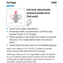 Schlage ND12DEL-SPA-626-RX Electrified Cylindrical Lock, Exit Function, Satin Chrome