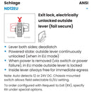 Schlage ND12DEU-SPA-626 Electrified Cylindrical Lock, Exit Function, Satin Chrome