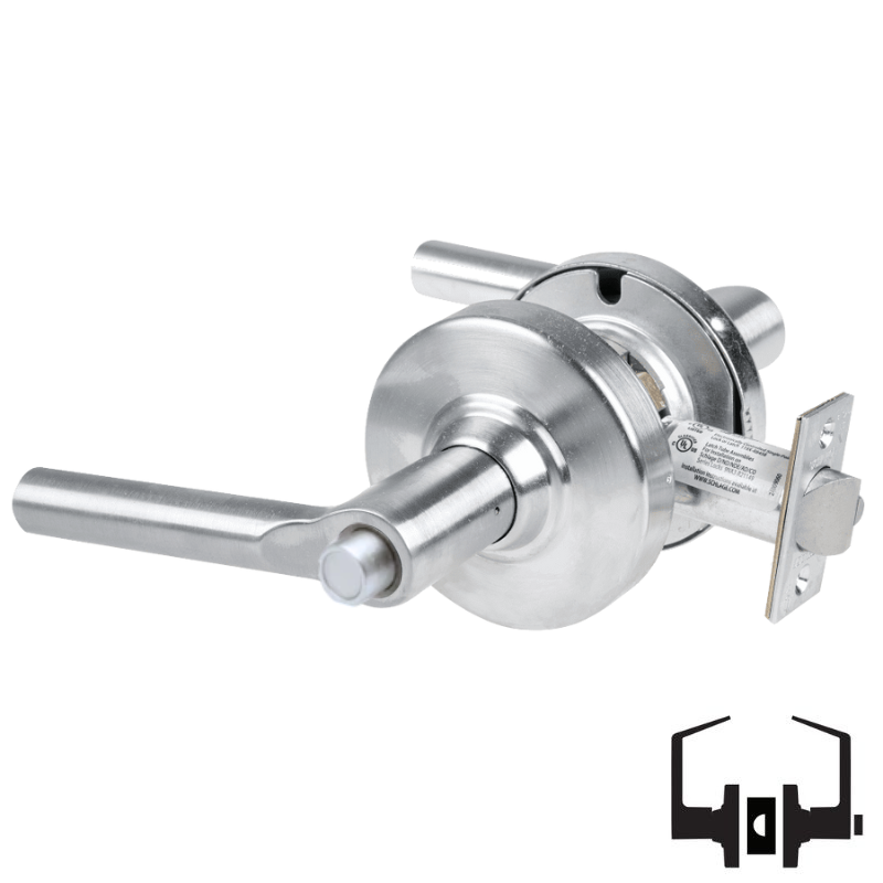Schlage ND40S-BRW Cylindrical Privacy Lockset, Broadway Lever, Non-Keyed, Grade 1