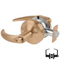 Schlage ND40S-OME Cylindrical Privacy Lockset, Omega Lever, Non-Keyed, Grade 1