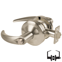 Schlage ND40S-OME Cylindrical Privacy Lockset, Omega Lever, Non-Keyed, Grade 1