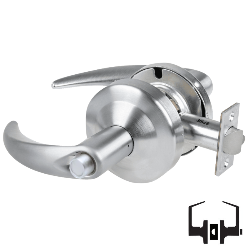 Schlage ND40S-OME Cylindrical Privacy Lockset, Omega Lever, Non-Keyed, Grade 1