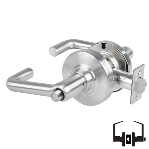Schlage ND40S-TLR Cylindrical Privacy Lockset, Tubular Lever, Non-Keyed, Grade 1