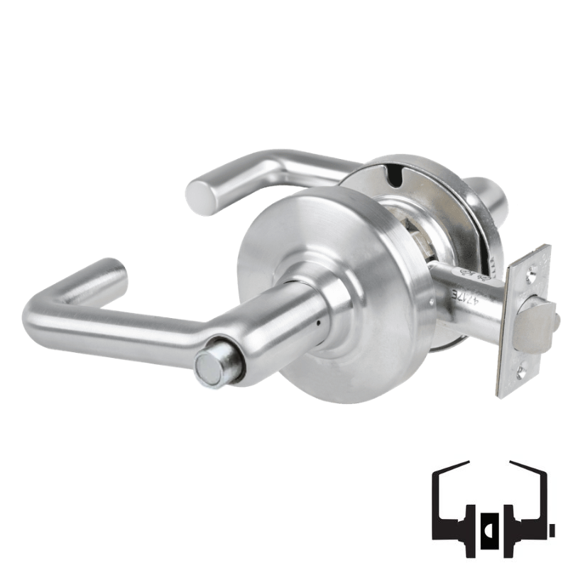 Schlage ND40S-TLR Cylindrical Privacy Lockset, Tubular Lever, Non-Keyed, Grade 1