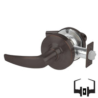Schlage ND10S-ATH 643E Athens lever passage set, dark bronze cylindrical lock with round rose and latch