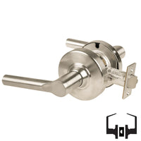 Schlage ND10S-BRW-619 passage lever set, satin nickel, Broadway lever with cylindrical latch