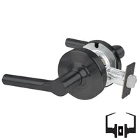 Schlage ND10S-BRW 622 passage lever set, matte black Broadway cylindrical lock with round rose and latch