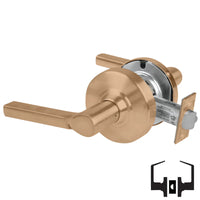 Schlage ND10S-LAT 612 cylindrical passage set with Latitude lever, satin bronze finish, non-keyed