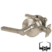 Schlage ND10S-LAT 619 cylindrical passage set with Latitude lever, satin nickel finish, non-keyed