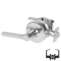 Schlage ND10S-LAT 625 passage lever set, satin chrome, Latitude lever with cylindrical latch and round rose