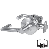 Schlage ND10S-LON 626AM cylindrical passage set, satin chrome Longitude lever with round rose and latch