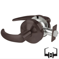 Schlage ND10S-OME 613 oil-rubbed bronze cylindrical passage set with Omega lever and round rose