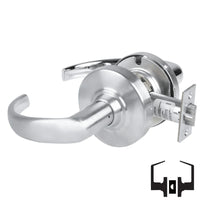 Schlage ND10S-SPA 626AM passage lever set, satin chrome, Sparta lever with cylindrical latch