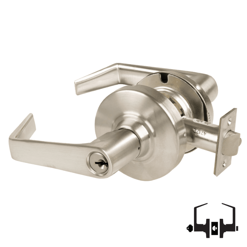 Schlage ALX50P6-SAT Office Cylindrical Lock, Saturn Lever, 6 Pin Schla