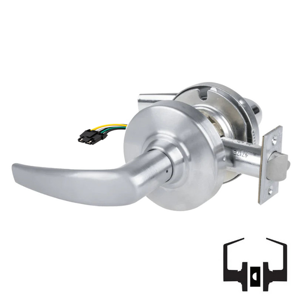 Schlage ND10S-ATH-RX Cylindrical Passage Set, Athens Lever, Non-Keyed, Request To Exit Switch, US26D-626 Satin Chrome