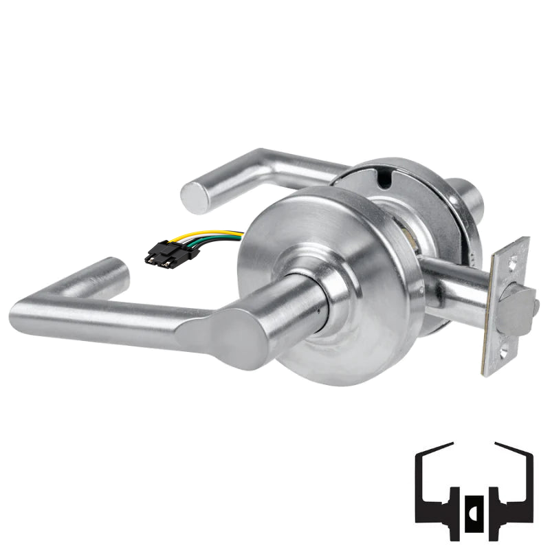 Schlage ND10S-BRK-RX Cylindrical Passage Set, Boardwalk Lever, Non-Keyed, Request To Exit Switch, US26D-626 Satin Chrome