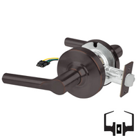Schlage ND10S-BRW-RX Cylindrical Passage Set, Broadway Lever, Non-Keyed, Request To Exit Switch, US11-643E Aged Bronze