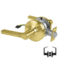 Schlage ND10S-LAT-RX Cylindrical Passage Set, Latitude Lever, Non-Keyed, Request To Exit Switch, US4-606 Satin Brass