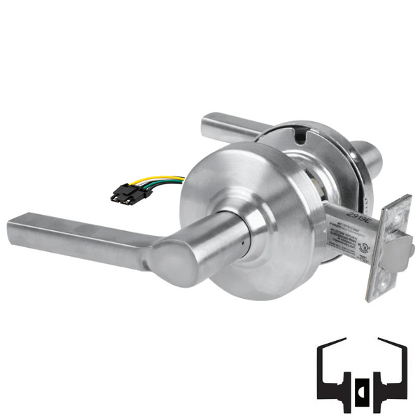 Schlage ND10S-LAT-RX Cylindrical Passage Set, Latitude Lever, Non-Keyed, Request To Exit Switch, US26D-626 Satin Chrome