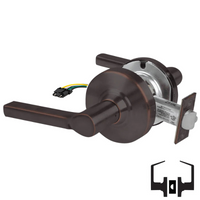 Schlage ND10S-LAT-RX Cylindrical Passage Set, Latitude Lever, Non-Keyed, Request To Exit Switch, US11-643E Aged Bronze