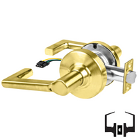 Schlage ND10S-LON-RX Cylindrical Passage Set, Longitude Lever, Non-Keyed, Request To Exit Switch, US3-605 Bright Brass