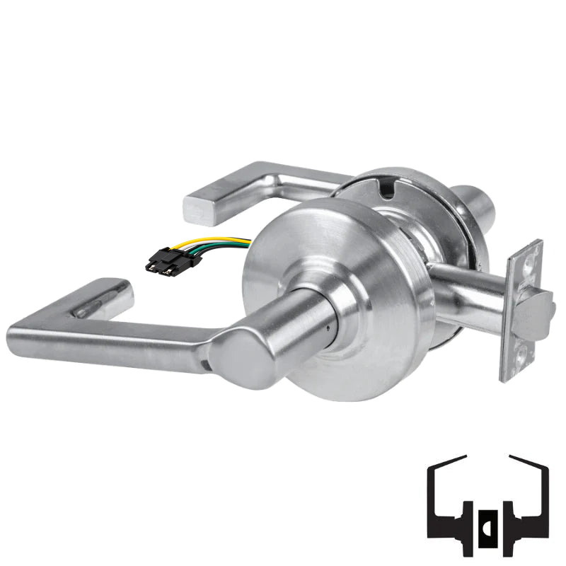 Schlage ND10S-LON-RX Cylindrical Passage Set, Longitude Lever, Non-Keyed, Request To Exit Switch, US26D-626 Satin Chrome