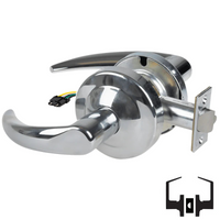 Schlage ND10S-OME-RX Cylindrical Passage Set, Omega Lever, Non-Keyed, Request To Exit Switch, US26-625 Bright Chrome