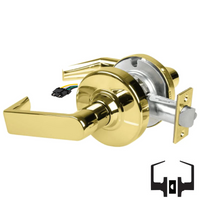 Schlage ND10S-RHO-RX Cylindrical Passage Set, Rhodes Lever, Non-Keyed, Request To Exit Switch, US3-605 Bright Brass