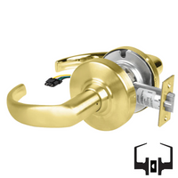 Schlage ND10S-SPA-RX Cylindrical Passage Set, Sparta Lever, Non-Keyed, Request To Exit Switch, US4-606 Satin Brass