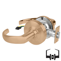 Schlage ND10S-SPA-RX Cylindrical Passage Set, Sparta Lever, Non-Keyed, Request To Exit Switch, US10-612 Satin Bronze