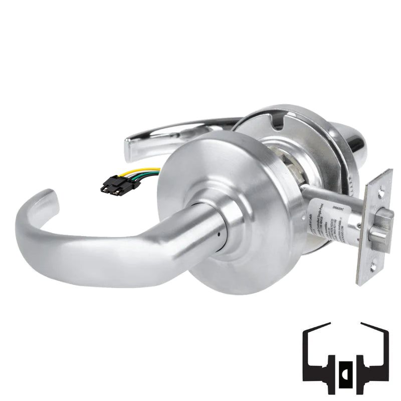 Schlage ND10S-SPA-RX Cylindrical Passage Set, Sparta Lever, Non-Keyed, Request To Exit Switch, US26D-626 Satin Chrome