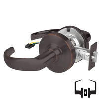 Schlage ND10S-SPA-RX Cylindrical Passage Set, Sparta Lever, Non-Keyed, Request To Exit Switch, US11-643E Aged Bronze