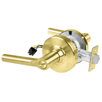 Schlage ND44S-BRW Cylindrical Hospital Privacy Lock, Broadway Lever, Non-Keyed, US4-606 Satin Brass