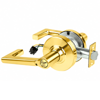 Schlage ND44S-LON Cylindrical Hospital Privacy Lock, Longitude Lever, Non-Keyed, US3-605 Bright Brass