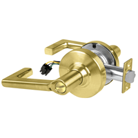 Schlage ND44S-LON Cylindrical Hospital Privacy Lock, Longitude Lever, Non-Keyed, US4-606 Satin Brass