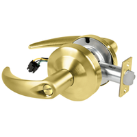 Schlage ND44S-OME Cylindrical Hospital Privacy Lock, Omega Lever, Non-Keyed, US4-606 Satin Brass