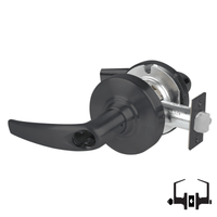 Schlage ND50-BD-ATH 622 cylindrical entrance lock, matte black Athens lever with round rose and latch