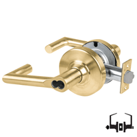 Schlage ND50-BD-BRK cylindrical entrance lock, Boardwalk lever, satin brass 606, SFIC prep less core