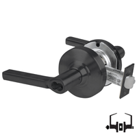 Schlage ND50-BD-LAT 622 cylindrical entrance lock, black finish, Latitude lever with SFIC prep less core